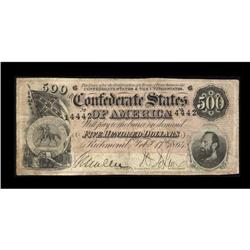 T64 $500 1864. Here is a high denomination CSA note tha T64 $500 1864.