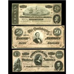 T65 $100 1864 Choice CUT66 $50 1864 Choice CUT67 $20 18 T65 $100 1864 Choice CU