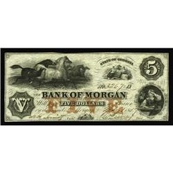 Morgan, GA- Bank of Morgan $5 May 1, 1857 This is the h Morgan, GA- Bank of Morgan
