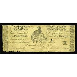 Savannah, GA- Planters Bank of the State of Georgia $10 Savannah, GA- Planters Bank of the State of 