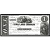 Clinton, IA- Iowa Land Company $1 Oakes 25-1 Proof Clinton, IA- Iowa Land Company