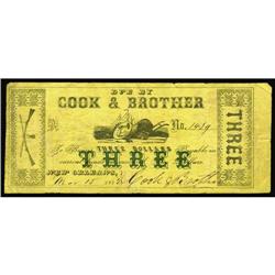 New Orleans, LA- Cook & Brother $3 March 15, 1862 UNLTh New Orleans, LA- Cook & Brother