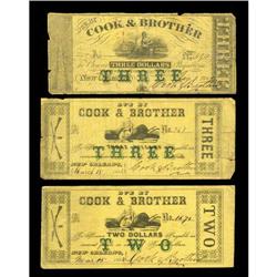 New Orleans, LA- Cook & Brother $2 March 15, 1862 & $3 New Orleans, LA- Cook & Brother