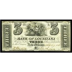 New Orleans, LA- Bank of Louisiana $3 Sep. 19, 1861 G6W New Orleans, LA- Bank of Louisiana