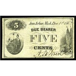 Ann Arbor, MI- A. DeForest 5¢ Dec. 1 1862An excessively Ann Arbor, MI- A. DeForest