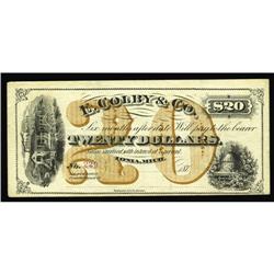 Ionia, MI- E. Colby & Co. $20 Bowen UNLPresent day coll Ionia, MI- E. Colby & Co.