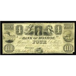 Monroe, MI- Bank of Monroe $4 May 6, 1836 G26 Bowen 10A Monroe, MI- Bank of Monroe