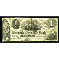 St. Anthony''s Falls, MN- Merchants & Mechanics Bank $1 St. Anthony's Falls, MN- Merchants & Mechani