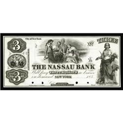 New York, NY- Nassau Bank $3 G6 ProofThis Choice Uncirc New York, NY- Nassau Bank