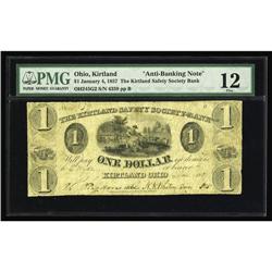 Kirtland, OH- The Kirtland Safety Society Bank $1 Jan. Kirtland, OH- The Kirtland Safety Society Ban