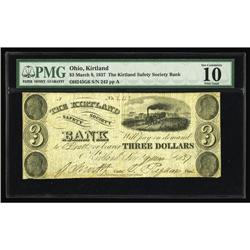 Kirtland, OH- The Kirtland Safety Society Bank $3 March Kirtland, OH- The Kirtland Safety Society Ba