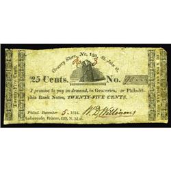 Philadelphia PA- W.D. Williams 25¢ Dec. 5, 1814 Hoober Philadelphia PA- W.D. Williams