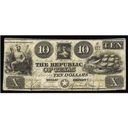 Austin, TX - Republic of Texas $10 Jan. 13, 1840 Cr. A5 Austin, TX - Republic of Texas