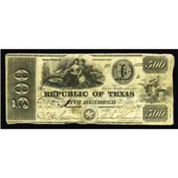 Austin, TX- Republic of Texas $500 Jan. 27, 1839 Cr. A9 Austin, TX- Republic of Texas