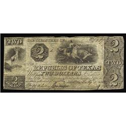 Austin, TX - Republic of Texas $2 July 1, 1841 Cr. A2 Austin, TX - Republic of Texas