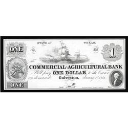 Galveston, TX- Commercial & Agricultural Bank $1 Jan. 1 Galveston, TX- Commercial & Agricultural Ban