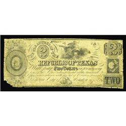 Houston, TX- Treasurer of the Republic of Texas $2 183 Houston, TX- Treasurer of the Republic of Tex