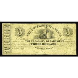 Houston, TX - Government of Texas $3 ?? 18?? Cr. H15B M Houston, TX - Government of Texas