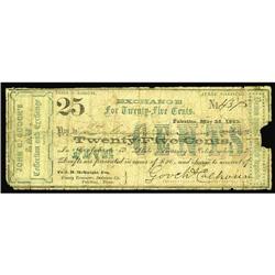 Palestine, TX- John G. Gooch 25¢ May 25, 1862 Medlar 10 Palestine, TX- John G. Gooch