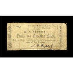 New Market, VA- S.P. Rupert 12 1/2¢ Dec. 20, 1862 Jones New Market, VA- S.P. Rupert