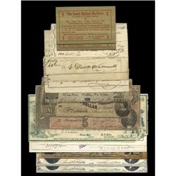 Obsolete Miscellany including Fitchburg 1¢ 1850 scrip; Obsolete Miscellany including