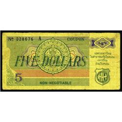 Thai MPC Coupon Series 3 $5 Schwan 1026 Thai MPC Coupon Series 3 $5 Schwan 1026 Fine.