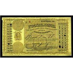 Excessively Rare Eastman, Georgia Postal Note AU Excessively Rare Eastman, Georgia Postal Note