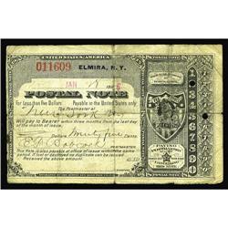 Elmira, NY Postal NoteA tougher later issue Postal Note Elmira, NY Postal Note