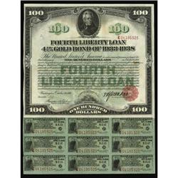 4 1/4% Fourth Liberty Loan $100 Bond Oct. 24, 1918 Here 4 1/4% Fourth Liberty Loan $100 Bond Oct. 24