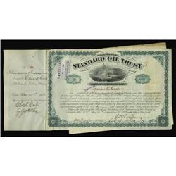 Standard Oil Trust Stock Signed by John D. Rockefeller Standard Oil Trust. 1171 Shares