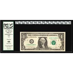 Fr. 1915-G $1 1988A FRN PCGS Gem New 66. Blank Back Fr. 1915-G $1 1988A Federal Reserve Note PCGS Ge