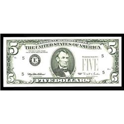 Fr. 1984-E $5 1995 FRN. Partial Third Print. Gem UNC. Fr. 1984-E $5 1995 Federal Reserve Note. Gem C
