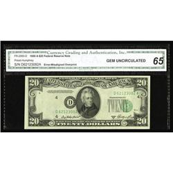 Fr. 2060-D $20 1950A Federal Reserve Note. CGA Gem Unci Fr. 2060-D $20 1950A Federal Reserve Note. C