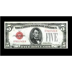 Fr. 1527 $5 1928B Legal Tender Note. Choice About Uncir Fr. 1527 $5 1928B Legal Tender Note. Choice 