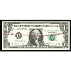 Fr. 1905-L $1 1969B Federal Reserve Note. Gem Crisp Unc Fr. 1905-L $1 1969B Federal Reserve Note. Ge