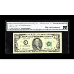 Fr. 2173-B $100 1990 Federal Reserve Note. CGA Gem 68 Fr. 2173-B $100 1990 Federal Reserve Note. CGA