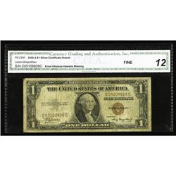 Fr. 2300 $1 1935A Hawaii Silver Certificate. CGA Fine 1 Fr. 2300 $1 1935A Hawaii Silver Certificate.