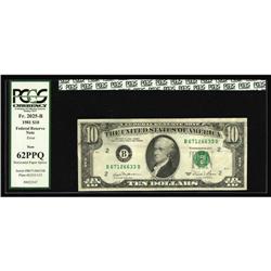 Fr. 2025-B $10 1981 Federal Reserve Note. PCGS New 62PP Fr. 2025-B $10 1981 Federal Reserve Note. PC