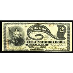 Hyannis, MA- Fr. 393 $2 1875 BThe First NB Ch. # 1107 T Hyannis, MA-