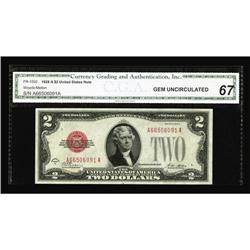 Fr. 1502 $2 1928A Legal Tender Note. CGA Gem Uncirculat Fr. 1502 $2 1928A Legal Tender Note. CGA Gem