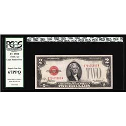 Fr. 1504 $2 1928C Legal Tender Note. PCGS Superb Gem Ne Fr. 1504 $2 1928C Legal Tender Note. PCGS Su
