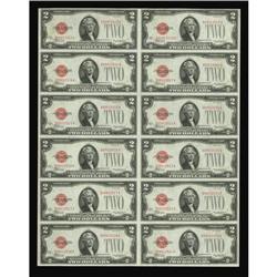 Fr. 1504 $2 1928C Legal Tender Notes. 12 Subject Uncut Fr. 1504 $2 1928C Legal Tender Notes. 12 Subj
