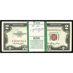 Fr. 1509 $2 1953 Legal Tenders. Original Pack of 100 Fr. 1509 $2 1953 Legal Tender Notes. Original P