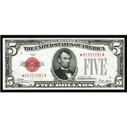 Fr. 1525* $5 1928 Legal Tender Note. Choice Uncirculate Fr. 1525* $5 1928 Legal Tender Note. Crisp U