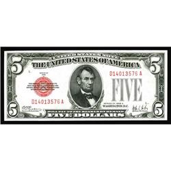 Fr. 1526 $5 1928A Legal Tender Note. Gem Crisp Uncircul Fr. 1526 $5 1928A Legal Tender Note. Gem Cri