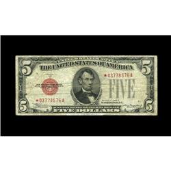 Fr. 1527* $5 1928B Legal Tender Note. Fine. The edges d Fr. 1527* $5 1928B Legal Tender Note. Fine.