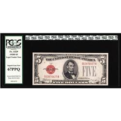 Fr. 1529 $5 1928D Legal Tender Note. PCGS Superb Gem Ne Fr. 1529 $5 1928D Legal Tender Note. PCGS Su