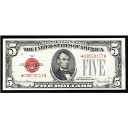Fr. 1531* $5 1928F Legal Tender Note. About Uncirculate Fr. 1531* $5 1928F Legal Tender Note. About 