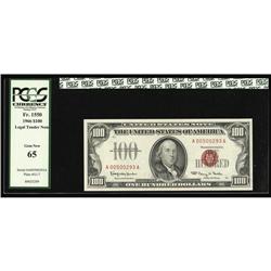 Fr. 1550 $100 1966 Legal Tender Note. PCGS Gem New 65.A Fr. 1550 $100 1966 Legal Tender Note. PCGS G