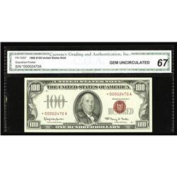 Fr. 1550* $100 1966 Legal Tender Note. CGA Gem Uncircul Fr. 1550* $100 1966 Legal Tender Note. CGA G